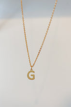 Load image into Gallery viewer, Gold initial charm necklace
