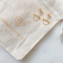 Load image into Gallery viewer, Gold Chain Drop Stud Earrings