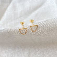 Load image into Gallery viewer, Gold Chain Drop Stud Earrings