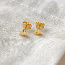 Load image into Gallery viewer, Tiny Gold Triangle Studs