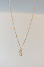 Load image into Gallery viewer, Gold initial charm necklace