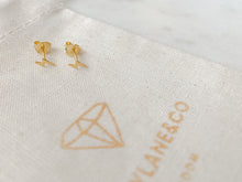 Load image into Gallery viewer, Mini Gold Lightning Bolt Studs