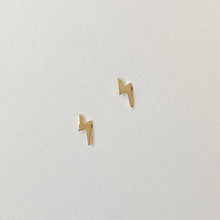 Load image into Gallery viewer, Mini Gold Lightning Bolt Studs