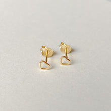 Load image into Gallery viewer, Tiny Rose Gold Heart Studs