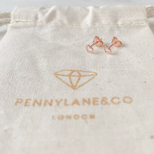 Load image into Gallery viewer, Tiny Rose Gold Heart Studs