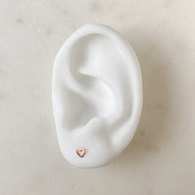 Load image into Gallery viewer, Tiny Rose Gold Heart Studs
