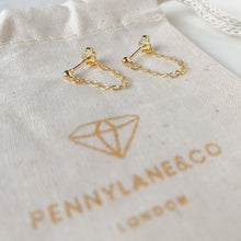 Load image into Gallery viewer, Ball and chain stud earrings