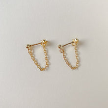 Load image into Gallery viewer, Ball and chain stud earrings