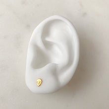 Load image into Gallery viewer, Mini Gold Skull Stud Earrings