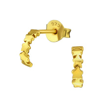 Load image into Gallery viewer, Mini Gold Star Hoop Studs