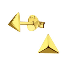 Load image into Gallery viewer, Tiny Gold Triangle Studs