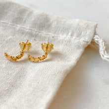 Load image into Gallery viewer, Mini Gold Star Hoop Studs