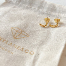 Load image into Gallery viewer, Mini Gold Star Hoop Studs