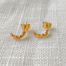 Load image into Gallery viewer, Mini Gold Star Hoop Studs