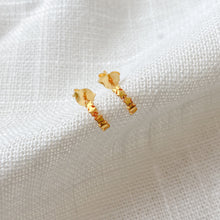 Load image into Gallery viewer, Mini Gold Star Hoop Studs