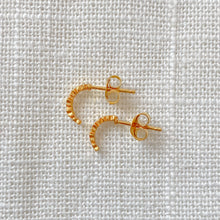 Load image into Gallery viewer, Mini Gold Star Hoop Studs