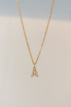 Load image into Gallery viewer, Pave initial charm necklace
