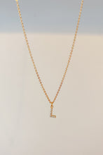 Load image into Gallery viewer, Pave initial charm necklace