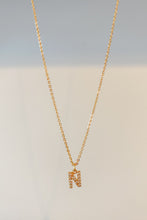 Load image into Gallery viewer, Pave initial charm necklace
