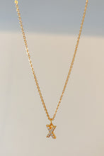 Load image into Gallery viewer, Pave initial charm necklace