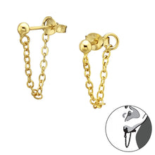 Load image into Gallery viewer, Ball and chain stud earrings