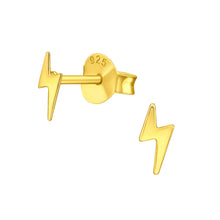 Load image into Gallery viewer, Mini Gold Lightning Bolt Studs