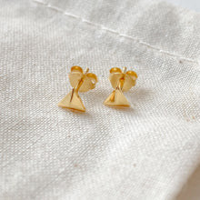 Load image into Gallery viewer, Mini triangle gold stud earrings
