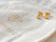 Load image into Gallery viewer, Mini triangle gold stud earrings
