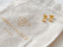 Load image into Gallery viewer, Mini triangle gold stud earrings
