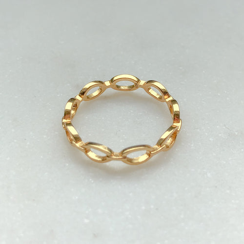 Chunky gold chain ring. 925 Sterling Silver, Gold Plated + E-coating.