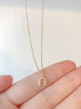 Load image into Gallery viewer, Mini gold pave horseshoe necklace
