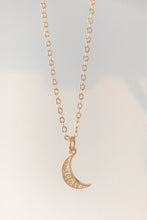 Load image into Gallery viewer, Pave moon charm necklace
