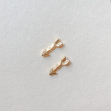 Load image into Gallery viewer, Mini gold arrow stud earrings
