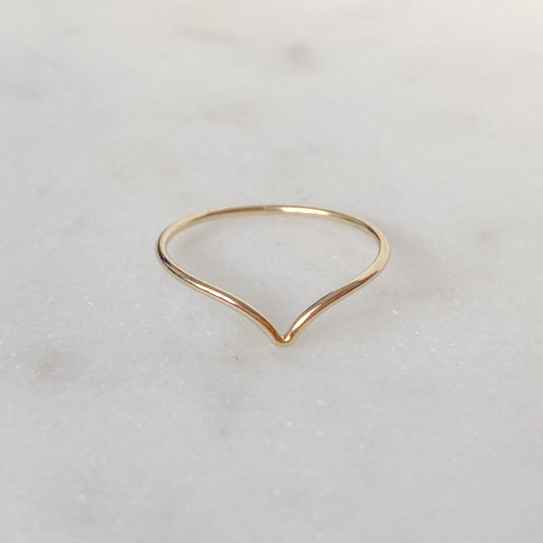 Fine chevron stacking ring