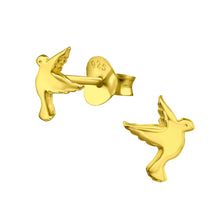 Load image into Gallery viewer, Mini bird gold stud earrings
