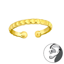 Load image into Gallery viewer, Mini textured gold ear cuff

