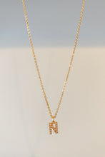 Load image into Gallery viewer, Pave initial charm necklace
